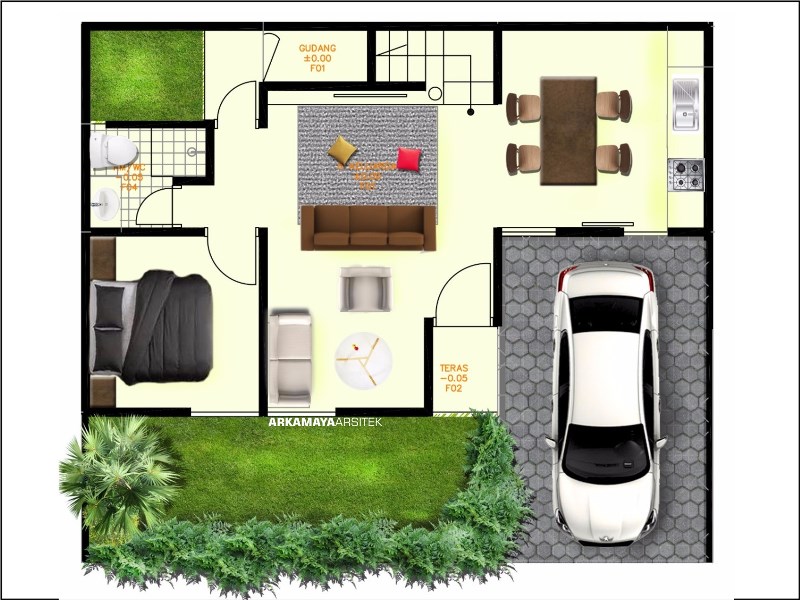 JASA ARSITEK YOGYAKARTA - Proyek Desain Perumahan Rumah Bertingkat 110m2 - Bpk. Anang Sugiyono SLEMAN - Jasa Desain Bangun Rumah - Arkamaya Arsitek Kontraktor Jogja (3)
